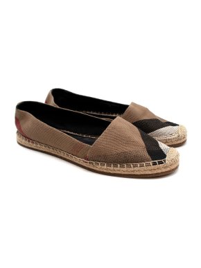 Burberry Brown House Check Canvas Espadrilles