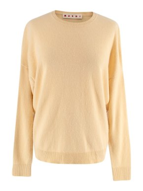 Marni Pastel Yellow Cashmere Crew Neck Jumper