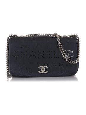 Chanel Eyelet Logo Detail Chain Flap Bag