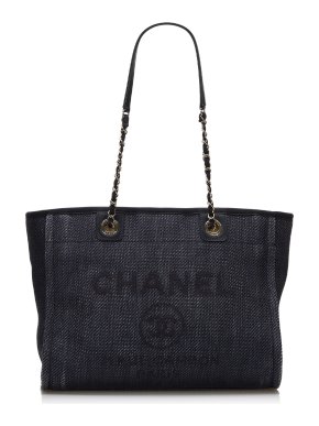 Chanel Deauville Canvas Tote Bag