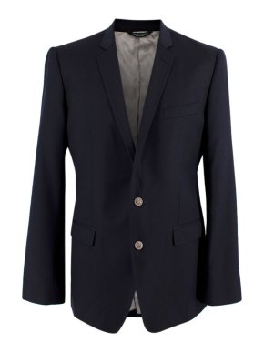 Dolce & Gabbana Navy Wool Single Breasted Blazer