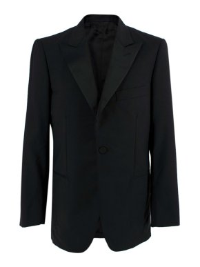 Lanvin Black Satin Lapel Wool & Mohair Tuxedo Jacket