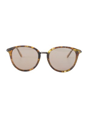 Bottega Veneta Tortoise Shell Round Sunglasses