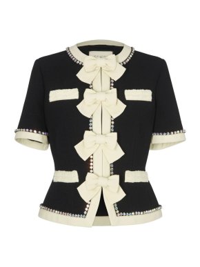 Gucci Crystal And Bow Embellished Jacket