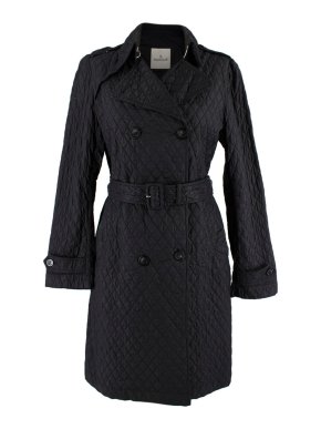 Moncler Black Lightweight Quilted Algae Coat