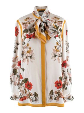 Alexander McQueen Floral Print Silk Shirt