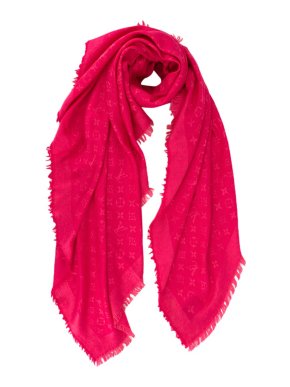 Louis Vuitton Fuchsia Monogram Silk & Wool Shine Shawl