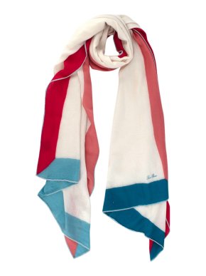 Loro Piana Cream Colour-block Cashmere Scarf