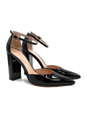 Gianvito Rossi Piper Patent Leather Anklet Heels