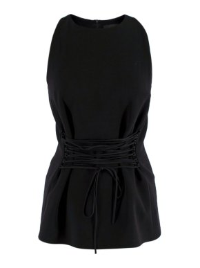 The Row Black Lace-up Sleeveless Top