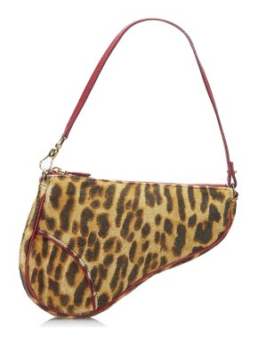 Dior Leopard Printed Ponyhair Saddle Bag