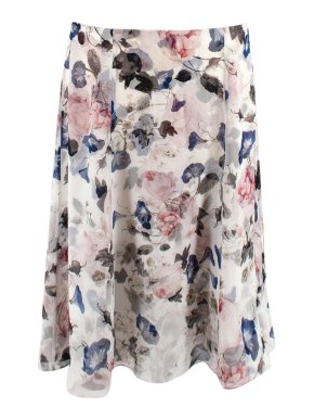 Erdem Floral Print Silk Chiffon Skirt