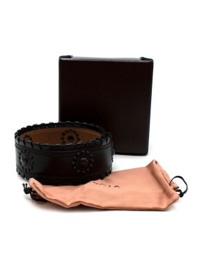 Alaia Black Leather Studded Waist Belt