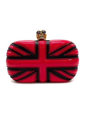 Alexander McQueen Red Patent-leather Union Jack Clutch