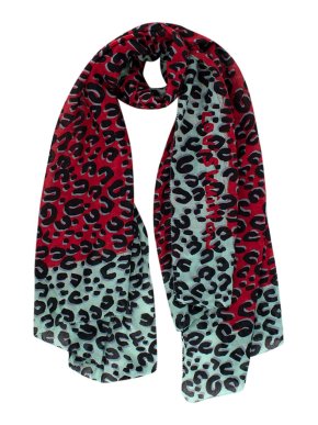 Louis Vuitton x Stephen Sprouse Red & Cyan Leopard-print Scarf