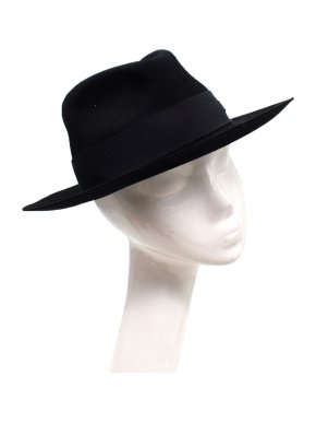 Maison Michel Black Wool Felt Hat