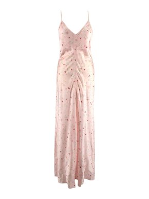 Ganni Marys Rose Printed Silk Midi Dress
