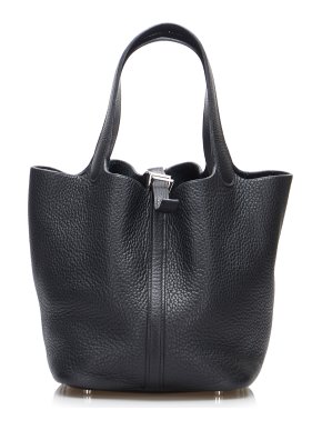 Hermes Black Clemence Picotin Lock 22 PHW