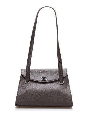 Chanel Vintage Brown Caviar CC Turnlock Shoulder Bag