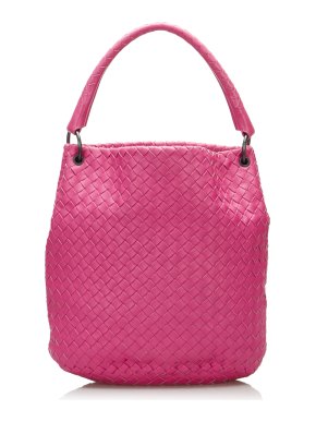 Bottega Veneta Pink Nappa Intrecciato Bucket Bag