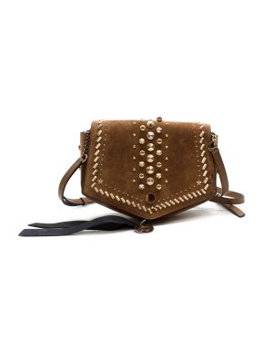 Jimmy Choo Suede Studded Arrow Crossbody Bag