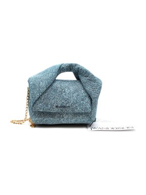 JW Anderson Mini Twister Denim Printed Leather Top Handle Bag