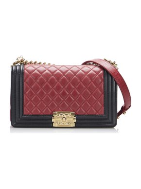 Chanel Bicolour Lambskin Quilted Medium Boy Bag