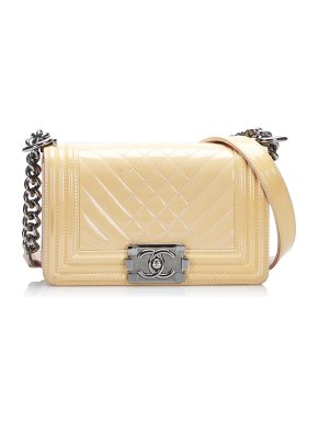 Chanel Patent Quilted Small Boy Flap Bag