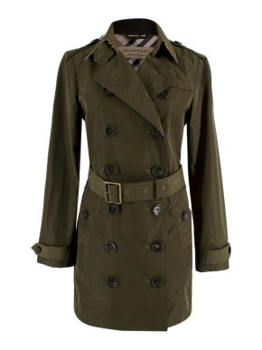 Burberry Khaki Cotton Short Trench Coat