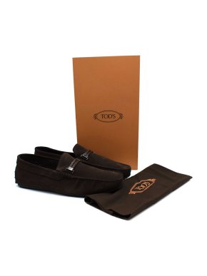 Tod's Brown Suede Driving Mocassin Loafers