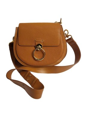 Chloe Grained Tan Leather Tess Medium Shoulder Bag