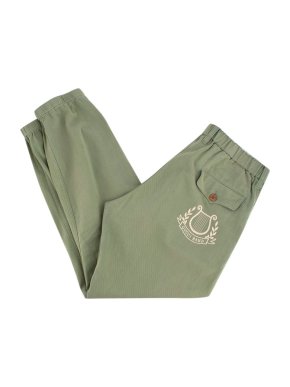 Gucci Green Cotton Twill Embroidered Pocket Chinos