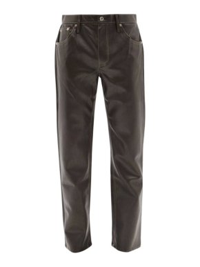 Sefr Brown Londré Faux-Leather Trousers