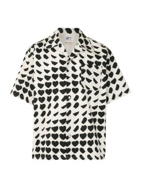 Marni Black & White Heart Printed Short Sleeved Shirt
