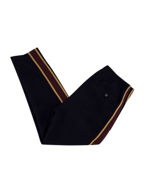 Alexander McQueen Navy and Burgundy Stripe Track Pants