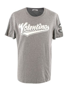 Valentino Grey Fleece Logo T-shirt