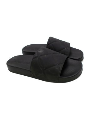 Bottega Veneta Black Quilted Rubber Slides