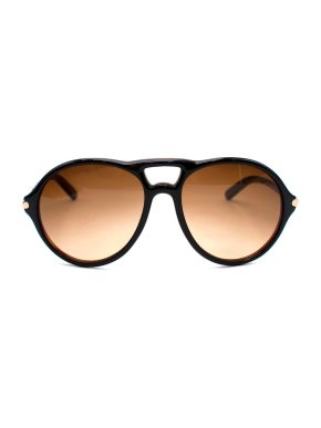 Tom Ford Brown and Gold Aviator Sunglasses