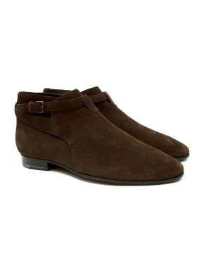 Saint Laurent Wyatt Jodphur Brown Suede Boots