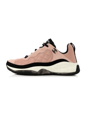 Chanel Pink Mesh & Suede CC Sneakers