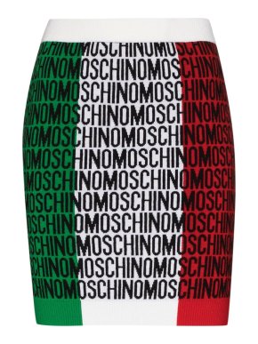 Moschino Couture Italian Flag Logo Stretch Mini Skirt