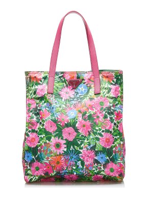 Prada Tessuto Stampato Floral Tote Bag