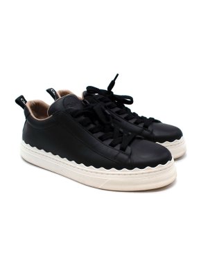 Chloe Black leather Scalloped Lauren Sneakers
