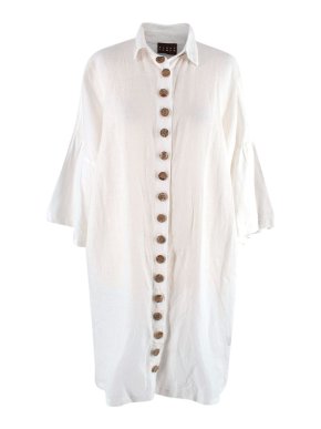 Albus Lumen White Linen Shirt Dress