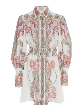 Zimmermann Ninety-six Paisley Linen Shirt Dress