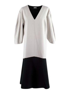 Toteme Grey & Black Panelled V-Neck Dress