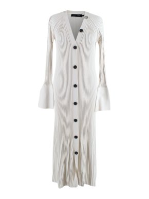 Proenza Schouler Buttoned Rib-Knitted Midi Dress