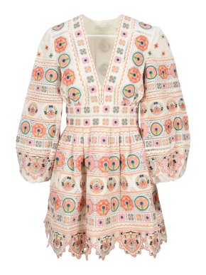 Zimmermann Brighton Scalloped Embroidered Cotton Mini Dress