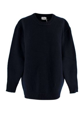 Navygrey Chunky Navy Wool Jumper