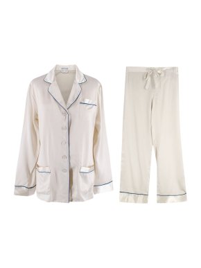 Olivia Von Halle Cream Silk Coco Pyjama Set